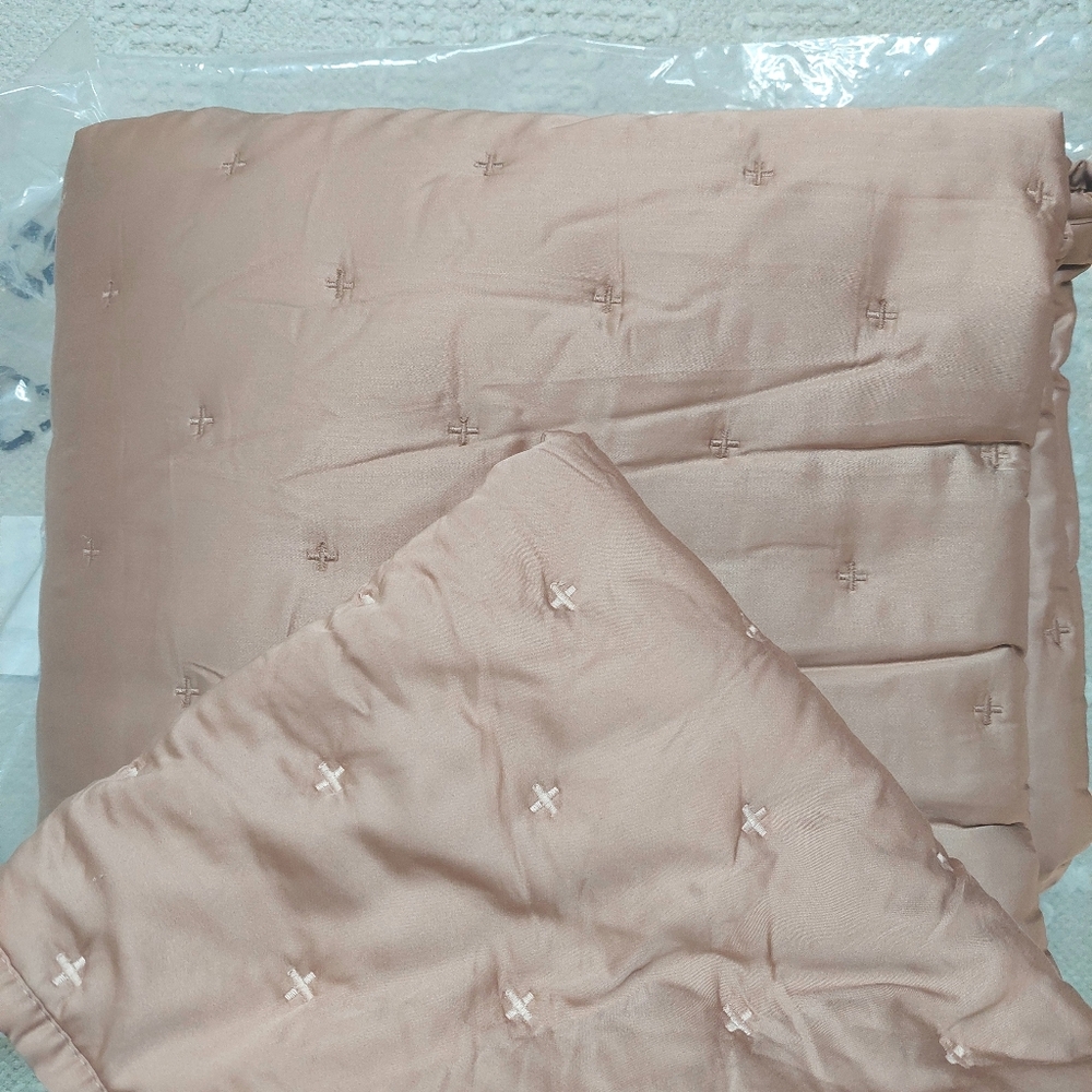 NWOT! Quince Organic Bamboo Clay Quilt & 1 Sham! Twin! (878)(READ) - Picture 7 of 11